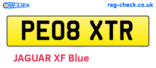 PE08XTR are the vehicle registration plates.