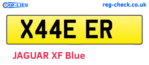 X44EER are the vehicle registration plates.