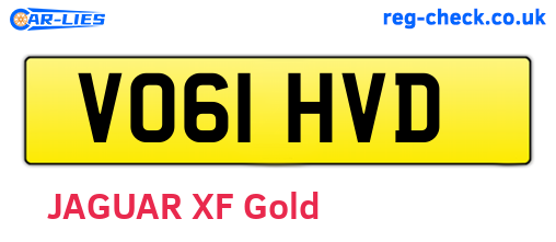 VO61HVD are the vehicle registration plates.