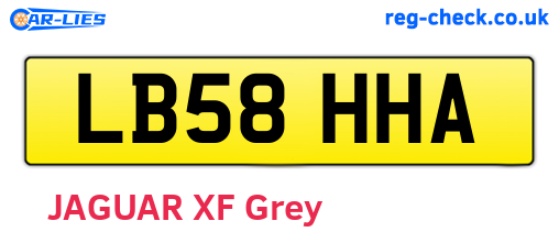 LB58HHA are the vehicle registration plates.