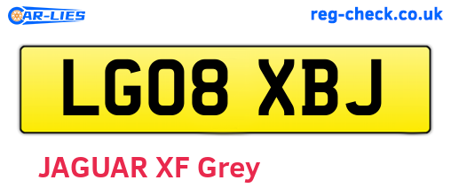 LG08XBJ are the vehicle registration plates.