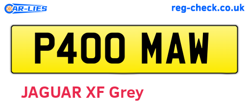 P400MAW are the vehicle registration plates.