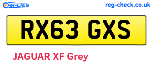 RX63GXS are the vehicle registration plates.