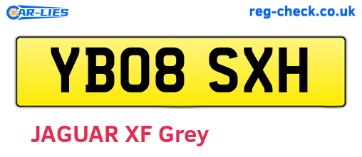 YB08SXH are the vehicle registration plates.