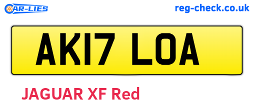 AK17LOA are the vehicle registration plates.