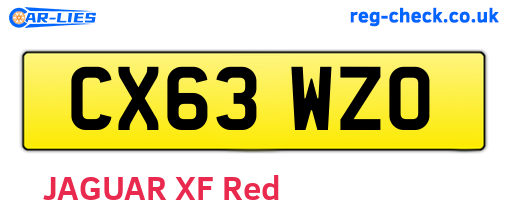 CX63WZO are the vehicle registration plates.