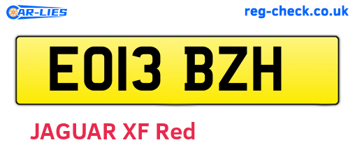 EO13BZH are the vehicle registration plates.