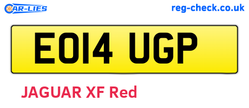 EO14UGP are the vehicle registration plates.