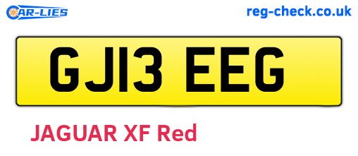 GJ13EEG are the vehicle registration plates.