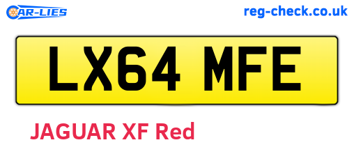 LX64MFE are the vehicle registration plates.