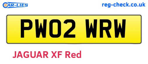 PW02WRW are the vehicle registration plates.