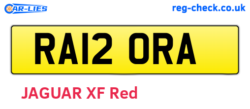 RA12ORA are the vehicle registration plates.