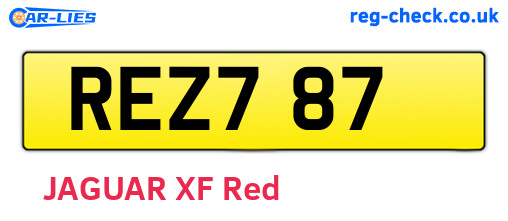 REZ787 are the vehicle registration plates.
