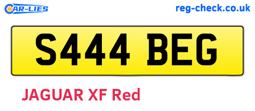S444BEG are the vehicle registration plates.