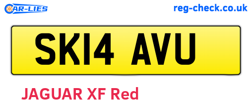 SK14AVU are the vehicle registration plates.