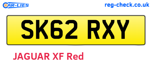 SK62RXY are the vehicle registration plates.