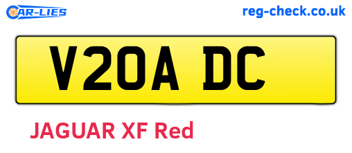 V20ADC are the vehicle registration plates.