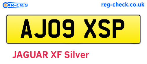 AJ09XSP are the vehicle registration plates.