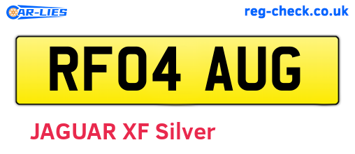 RF04AUG are the vehicle registration plates.