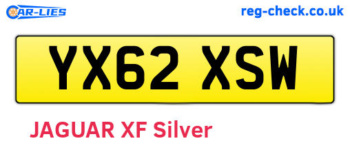 YX62XSW are the vehicle registration plates.