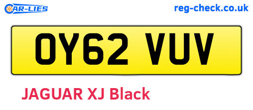 OY62VUV are the vehicle registration plates.