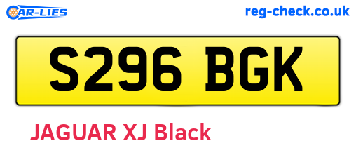 S296BGK are the vehicle registration plates.