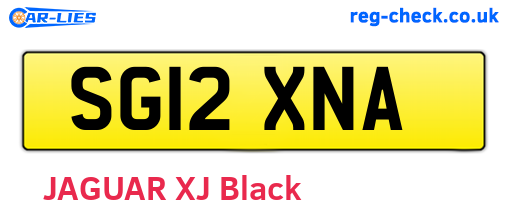 SG12XNA are the vehicle registration plates.