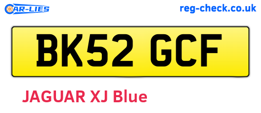 BK52GCF are the vehicle registration plates.