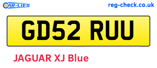 GD52RUU are the vehicle registration plates.
