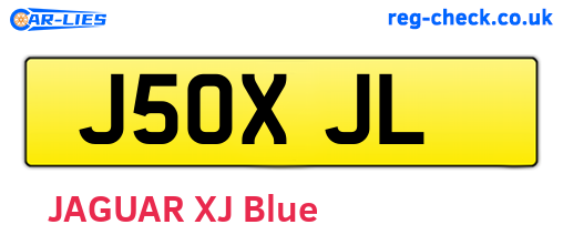 J50XJL are the vehicle registration plates.