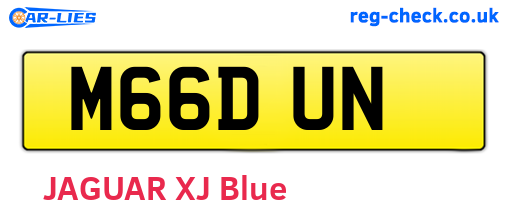 M66DUN are the vehicle registration plates.