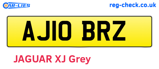 AJ10BRZ are the vehicle registration plates.