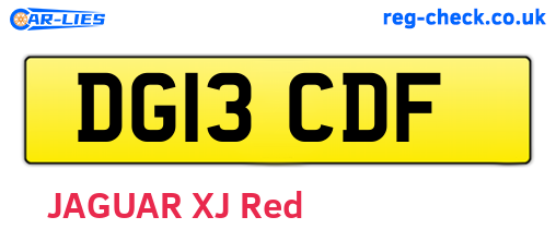 DG13CDF are the vehicle registration plates.