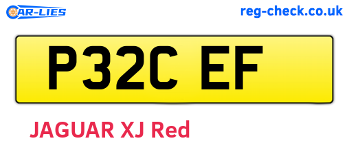 P32CEF are the vehicle registration plates.