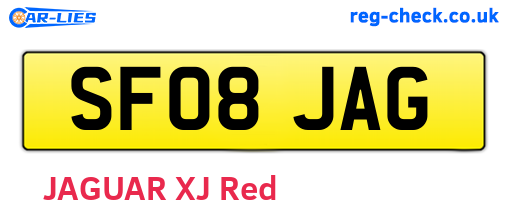 SF08JAG are the vehicle registration plates.