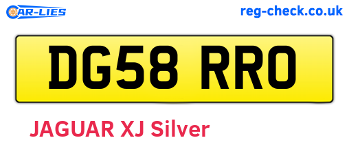 DG58RRO are the vehicle registration plates.