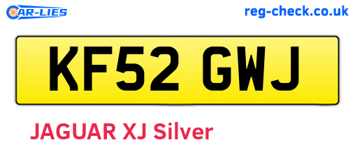 KF52GWJ are the vehicle registration plates.