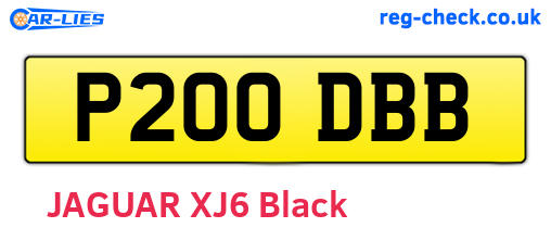 P200DBB are the vehicle registration plates.