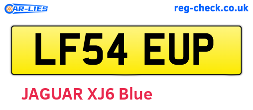 LF54EUP are the vehicle registration plates.
