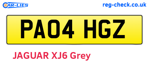 PA04HGZ are the vehicle registration plates.