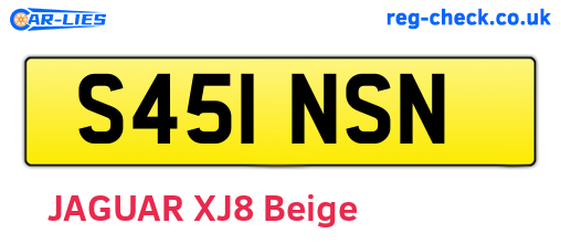 S451NSN are the vehicle registration plates.