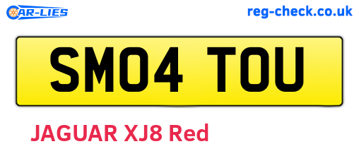 SM04TOU are the vehicle registration plates.