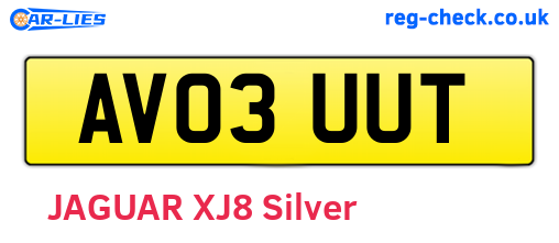 AV03UUT are the vehicle registration plates.
