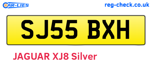 SJ55BXH are the vehicle registration plates.
