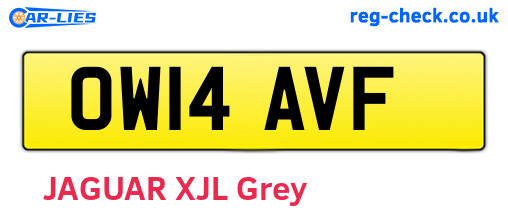 OW14AVF are the vehicle registration plates.