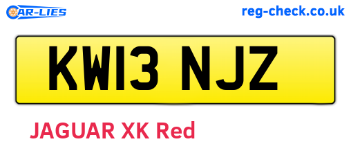 KW13NJZ are the vehicle registration plates.