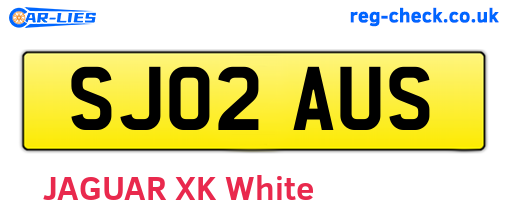 SJ02AUS are the vehicle registration plates.