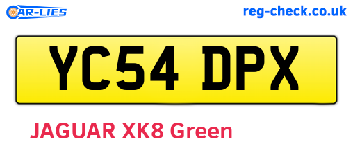 YC54DPX are the vehicle registration plates.