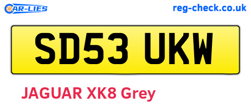 SD53UKW are the vehicle registration plates.