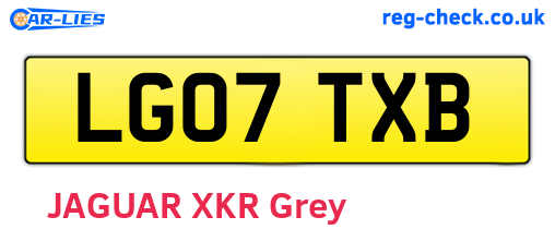 LG07TXB are the vehicle registration plates.